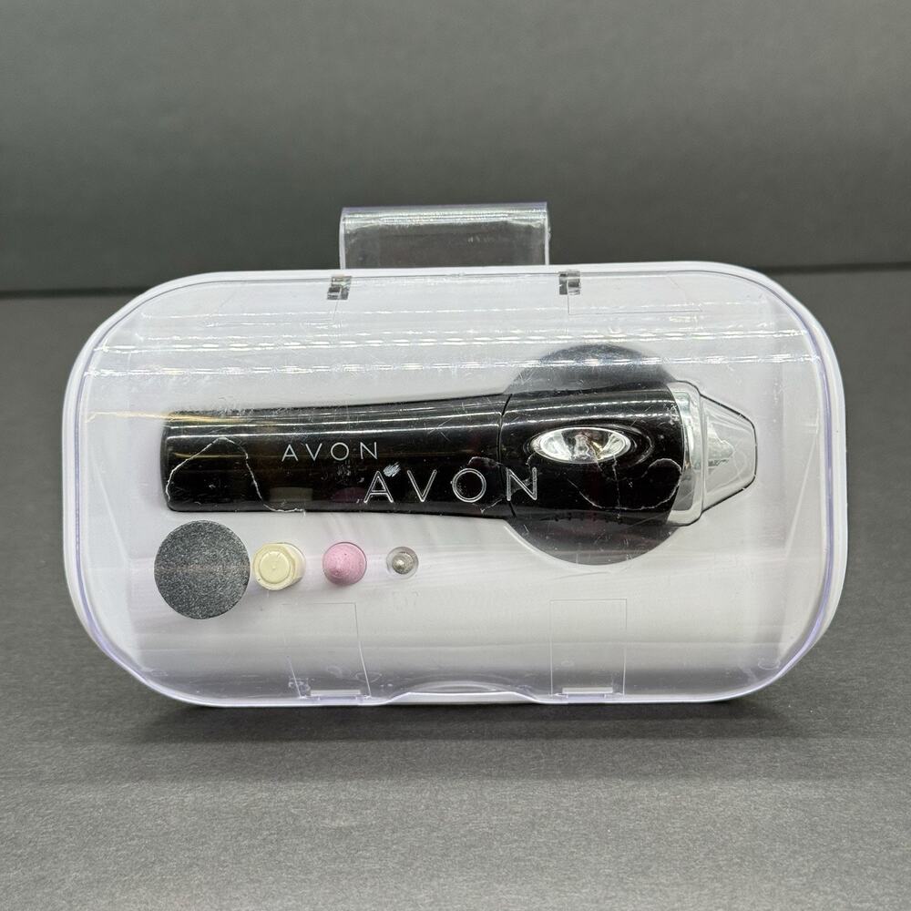 Avon Pro Nail Tool Electric Nail Buffer Manicure Kit Vintage Purple Tested Works